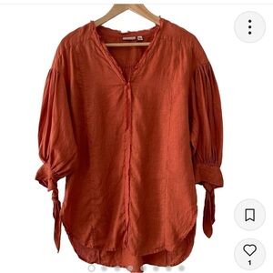 Holding Horses Rust linen Ginnie tie tunic